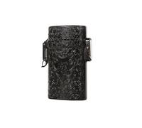 Retro textured cigarette case, frosted metal texture, pressure-proof and moisture-proof seal, portable size suitable for ordinary cigarettes(Black)