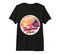 Retro Thailand Vibes Sandy Beach Vintage Sunset Sun Souvenir Premium T-Shirt