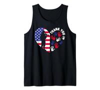 Retro Thank You Veterans Military Appreciation American Flag Tank Top