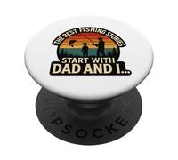 Retro The Best Fishing Stories Start with Dad and I PopSockets Adhesive PopGrip