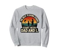 Retro The Best Fishing Stories Start with Dad and I Sweatshirt