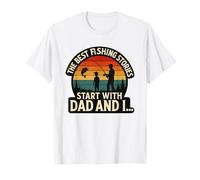 Retro The Best Fishing Stories Start with Dad and I T-Shirt