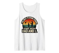 Retro The Best Fishing Stories Start with Dad and I Tank Top
