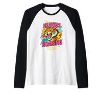 Retro The Heavens are Roaring Psalm 19 Tiger Christian Art Raglan Baseball Tee