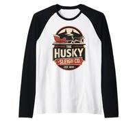 Retro The Husky Sleigh Co Classic Christmas Raglan Baseball Tee