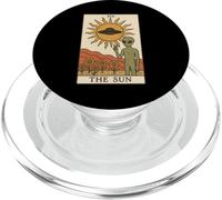 Retro The Sun Tarot Card Mystical Funny Alien PopSockets PopGrip for MagSafe