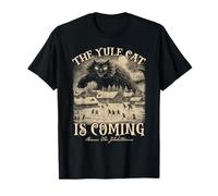 Retro The Yule Cat is Coming Be Ware of Jolakotturinn Xmas T-Shirt