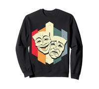 Retro Theatre Comedy Tragedy Masks Drama Acting Lover Design Sweatshirt