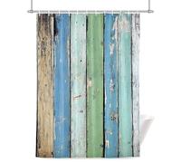 Retro Theme Shower Curtain for Bathroom, Modernism Simple Style Broken Wood Waterproof Cloth Fabric Bathroom Accessories Set with 12 Rust Proof Plastic Hooks, 72” x 96”