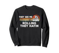 Retro They See Me Rolling They Hatin, Skater Roller Skating Sweatshirt
