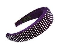 Retro Thicken Padded Velvet Diamante Wide Chunky Hair Band/HeadBand/Alice Band in Purple