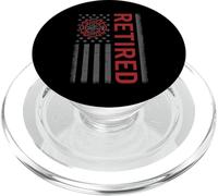 Retro Thin-Red-Line Flag Retired First-Responder Art PopSockets PopGrip for MagSafe