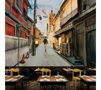 Retro Three Dimensiona Architecture People Art Modern 3D Wallpaper Premium Textured Silk Neutral Tones Material Ideal for Living Room Bedroom-300cm×210cm