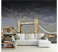 Retro Three Dimensional City Bridges Rivers 3D Wallpaper Easy Install Feature Office Living Room Sofa Bedroom TV Background Wall Decoration-200cm×140cm
