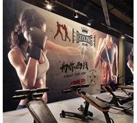 Retro Three Dimensional People Boxing Fitness 3D Wallpaper Easy Install Feature Office Living Room Sofa Bedroom TV Background Wall Decoration-200cm×140cm