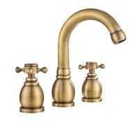 retro three-hole hot and cold faucet between the basin all-copper split three-piece faucet, antique