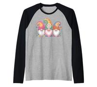 Retro Tie Dye Hippie Gnomes Peace Sign Groovy Raglan Baseball Tee