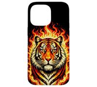Retro Tiger Head Flames Vintage Style Design Case for iPhone 14 Pro Max