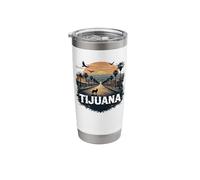 Retro Tijuana Landscape Vintage Souvenir Stainless Steel Insulated Tumbler