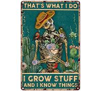 Retro Tin Sign Gardening That'S What I Do I Grow Stuff And I Know Things Cactus Garden Tin Sign Decoration Vintage Metal Poster Wall Decor 8 x 12 Inch