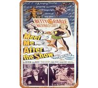 Retro Tin Sign MEET ME AFTER THE SHOW Movie Poster Betty Grable US Insert Classic Movie TV Poster Decor Wall Art Painting Poster Musical Bar Pub Cafe Wall Kitchen Bathroo Poster Karaoke Decor Art 8x12
