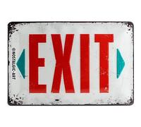 Retro tin sign metal sign vintage 8 x 12 in - Achtung - Exit