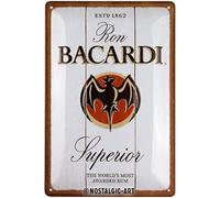 Nostalgic-Art Bacardi - Superior White Wood - Retro Metal Sign - 20 x 30 cm - Gift Idea for Rum Lovers - Official License Product (OLP) - Vintage Metal