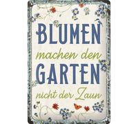 Retro tin sign metal sign vintage 8 x 12 in - Blumen Garten - Special Edition