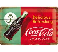 Retro tin sign metal sign vintage 8 x 12 in - Coca-Cola - Delicious Refreshing