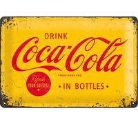Retro tin sign metal sign vintage 8 x 12 in -Coca-Cola - Logo Yellow