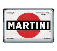 Retro tin sign metal sign vintage 8 x 12 in - Martini - Martini Logo White