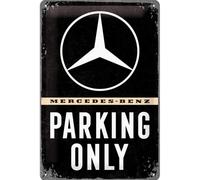 Nostalgic-Art Retro Tin Sign - Mercedes-Benz - Parking Only - Gift idea for car accessoires, Metal Plaque, Vintage design for decoration, 20 x 30 cm