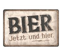 Retro tin sign metal sign vintage 8 x 12 in - Open Bar - Bier jetzt und hier