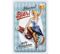 Retro tin sign metal sign vintage 8 x 12 in - Open Bar - Hurra Bier