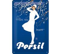 Retro tin sign metal sign vintage 8 x 12 in - Persil - Weisse Dame Blau