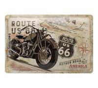 Retro tin sign metal sign vintage 8 x 12 in - US Highways - Route 66 Bike Map