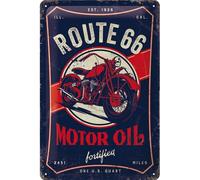 Retro tin sign metal sign vintage 8 x 12 in - US Highways - Route 66 Motor Oil