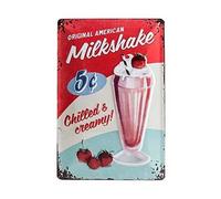 Retro tin sign metal sign vintage 8 x 12 in - USA - Milkshake