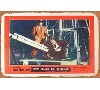 Retro Tin Sign MICKEY SPILLANE’S MY GUN IS QUICK 1957 Mike Hammer RARE Lobby card 5 Classic Movie TV Poster Decor Wall Art Painting Poster Musical Bar Pub Cafe Wall Kitchen Bathroo Poster Karaoke