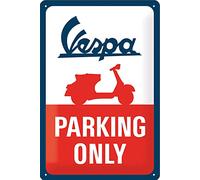 Retro Tin Sign - Vespa - Parking Only - Gift idea for Scooter Fans, Metal Pla...