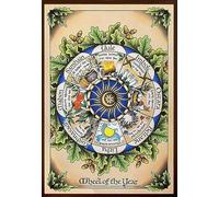 Retro Tin Signs Funny Wicca Wheel Of Year Wiccan Poster Witchery Iron Painting Plaque Halloween Wall Decor For Bar Cat Club Parlor Cafe Store Metal Tin Sign 8"x12"