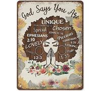 Retro Tin Signs God Says You are Metal Tin Sign Antique Tin Sign Wall Art Home Decor Kitchen Poster Cafe Pub Plaque 8x12 inch Inch