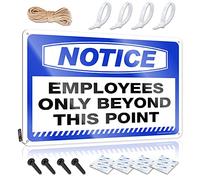 Retro Tin Signs Notice Employees Only Beyond This Point Tin Sign Funny Poster Sign Coffee Tin Sign(30X40CM)