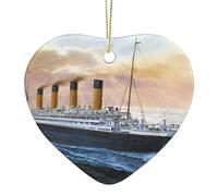 Retro Titanic Famous Old Historic Christmas Decorations Heart Shaped Xmas Hanging Ornament for Christmas Tree Party