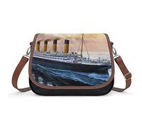 Retro Titanic Famous Old Historic Crossbody Bags for Women Leather Tote Bag Shoulder Bag Casual Handbag Purse for Office Travel