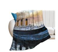 Retro Titanic Famous Old Historic Throw Blanket for Couch Soft Warm Flannel Bed Blankets for All Seasons 60"*80"（150 * 200cm）