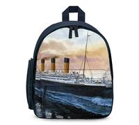 Retro Titanic Famous Old Historic Travel Backpack 13" Laptop Backpack Work Bag Daypack Blue-style