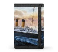 Retro Titanic Famous Old Historic Trifold Wallet Portable Slim Purse Wallet Card Holder with Zip for Men Women