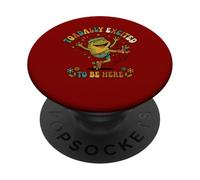 Retro Toad Roller Skate Excited TOADALLY EXCITED TO BE HERE PopSockets Adhesive PopGrip