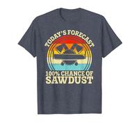 Retro Today's Forecast 100% Chance of Sawdust Woodwork Man T-Shirt, Men, Heather Blue, Medium